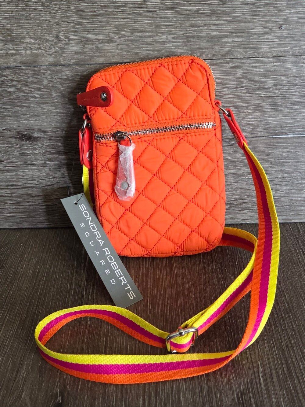 Sondra Roberts Squared Quilted Nylon Crossbody Bag